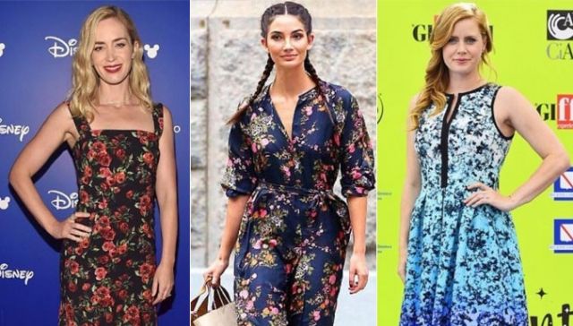 بالصور- النجمات بباقة من الفساتين المفعمة بحيوية الورود