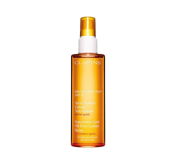 مقاوم للماء Clarins Broad Spectrum SPF 15 Sunscreen Care Oil-Free Lotion Spray for Outdoors Sports Water Resistant