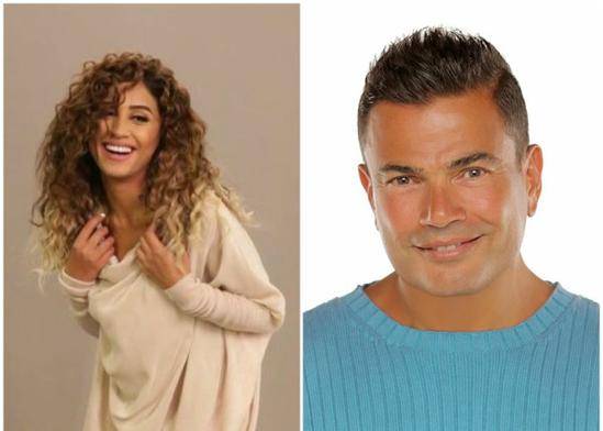 بالصور- عمرو دياب ودينا الشربيني في الملابس ذاتها!